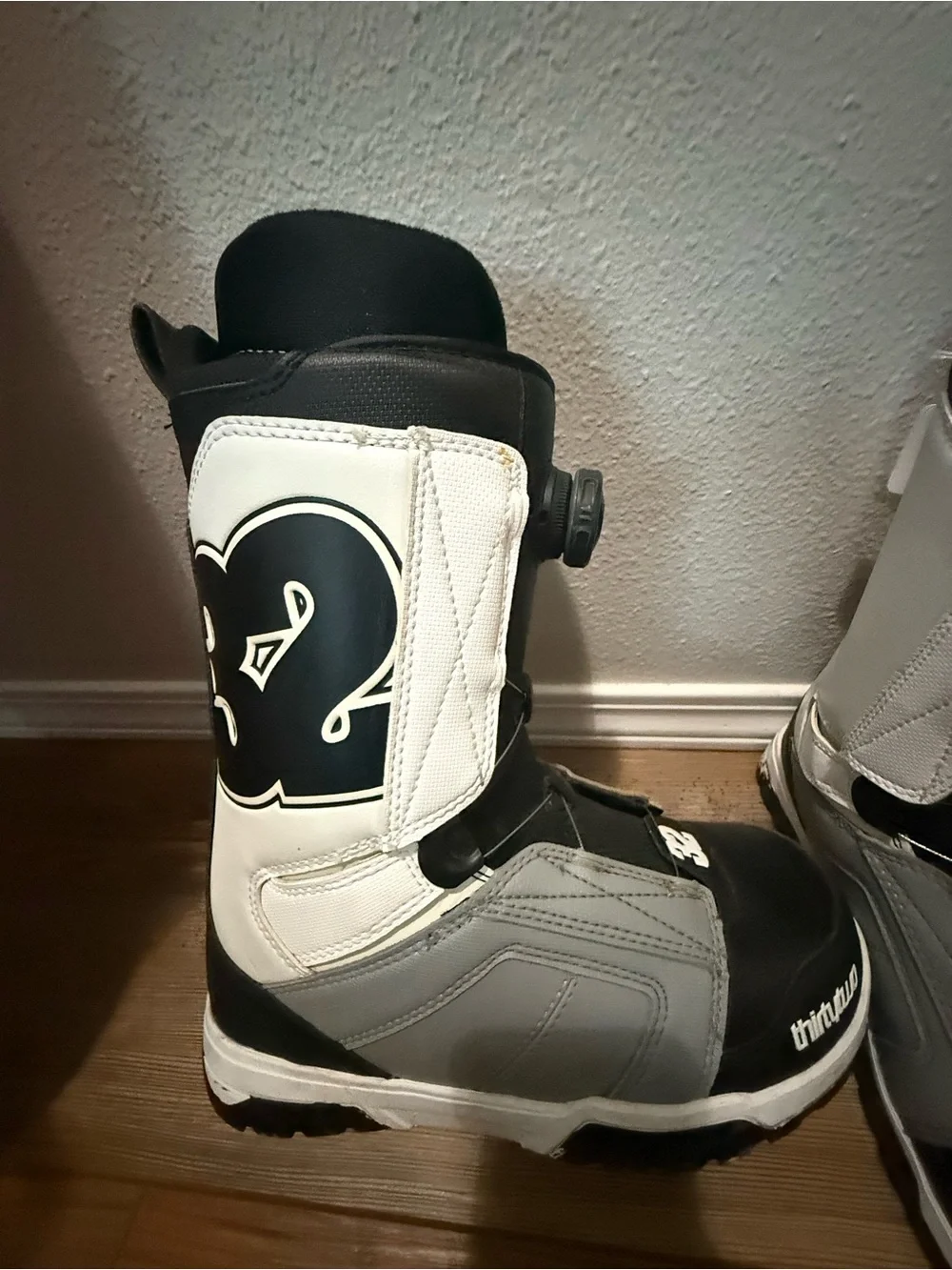 Men's Black and Gray Snow Boots with Boa Lacing